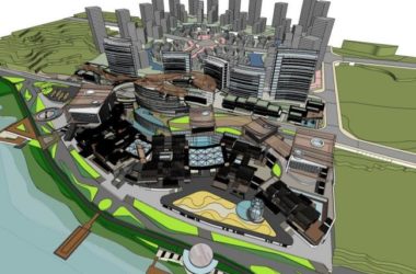 Sketchup综合体模型|高层商业综合体,现代风格,办公酒店,多层商业裙房-BIM建筑网