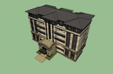 Sketchup住宅模型|多层花园洋房,居住建筑,新古典风格-BIM建筑网