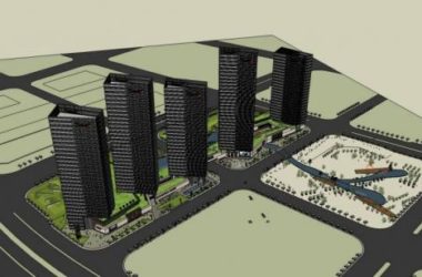 Sketchup综合体模型|大型商业综合体,高层酒店办公,商业裙房,现代风格-BIM建筑网