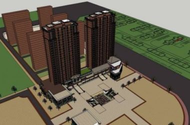 Sketchup住宅模型|高层住宅,商业裙房,新古典风格,居住建筑-BIM建筑网