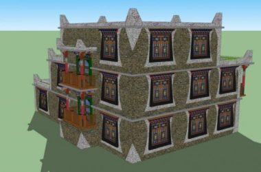 Sketchup住宅模型|多层住宅,藏式民居,居住建筑-BIM建筑网