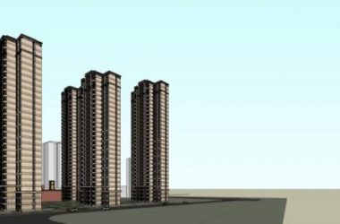 Sketchup住宅模型|高层住宅小区,简欧风格,居住建筑,商场,商业裙房-BIM建筑网
