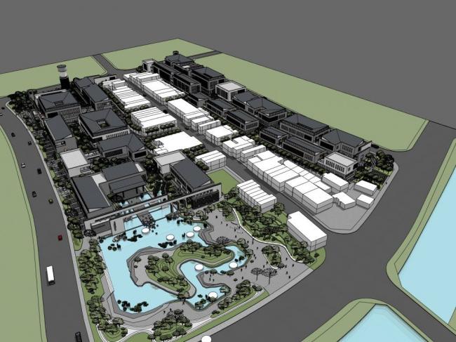 Sketchup商业模型|多层商业街,新中式风格 Sketchup商业模型|多层商业街,新中式风格