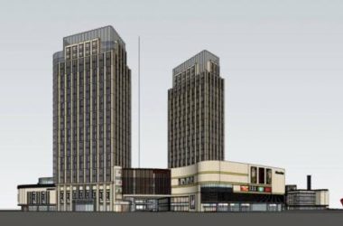 Sketchup综合体模型|金科·金街,高层酒店办公,商场,多层商业裙房,简欧风格-BIM建筑网