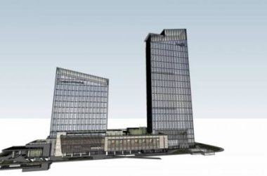 Sketchup酒店模型|杭州龙湖下沙洲际国际酒店,超高层,办公,现代风格-BIM建筑网