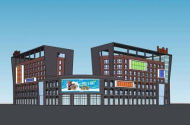 Sketchup综合体模型|多层商业综合体,现代风格,酒店办公,商场,商业裙房-BIM建筑网