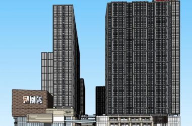 Sketchup综合体模型|高层商业综合体,酒店办公,商业裙房,现代风格-BIM建筑网