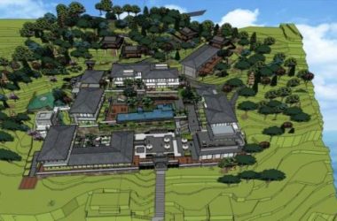 Sketchup酒店模型|万山酒店,多层度假酒店,东南亚风格-BIM建筑网