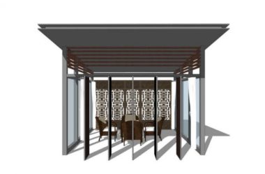 Sketchup小品模型|廊架,新中式风格,小品,亭子-BIM建筑网