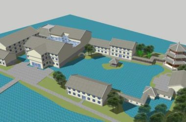 Sketchup商业模型|多层景区会所，中式风格，商业建筑，公园-BIM建筑网