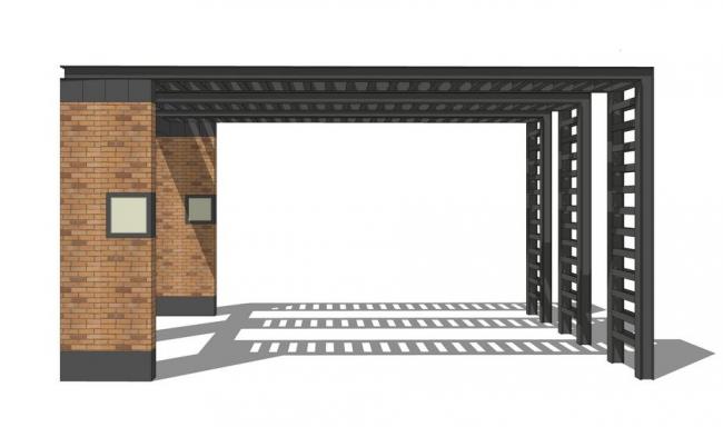 Sketchup小品模型|廊架,新中式风格 Sketchup小品模型|廊架,新中式风格