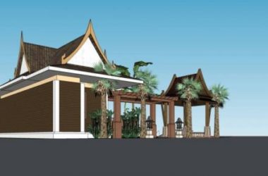 Sketchup酒店模型|度假别墅,独栋别墅,单层,景观,亭子,泰式风格-BIM建筑网