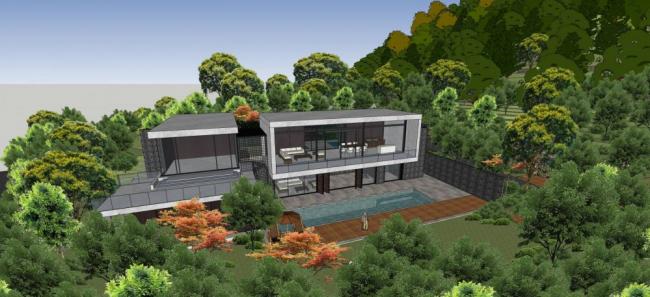 Sketchup景观模型|别墅带景观,现代风格 Sketchup景观模型|别墅带景观,现代风格