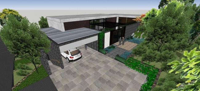 Sketchup景观模型|别墅带景观,现代风格 Sketchup景观模型|别墅带景观,现代风格