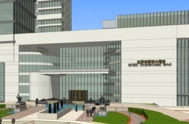 Sketchup酒店模型|牧野湖国际大酒店,超高层,办公,现代风格-BIM建筑网