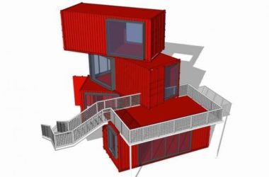 Sketchup住宅模型|集装箱小屋,临时建筑,现代风格-BIM建筑网