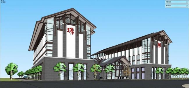 Sketchup酒店模型|多层酒店,中式风格 Sketchup酒店模型|多层酒店,中式风格