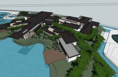 Sketchup酒店模型|西柏坡酒店,多层酒店,中式风格-BIM建筑网