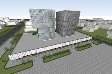 Sketchup办公模型|高层办公楼,酒店,现代风格,底层商业,商业裙房-BIM建筑网