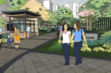 Sketchup景观模型|住宅小区景观，现代风格，入口，门卫室-BIM建筑网