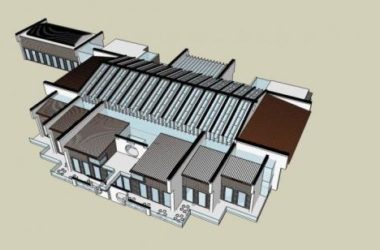 Sketchup商业模型|多层商业会所，新中式风格-BIM建筑网