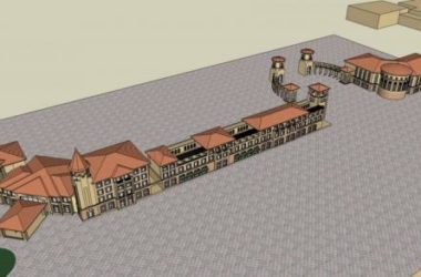 Sketchup商业模型|多层商业街，西班牙风格，古典风格-BIM建筑网