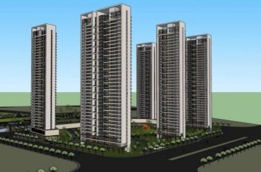 Sketchup住宅模型|超高层住宅楼,小区,商业裙房,底层商业,现代风格,居住建筑-BIM建筑网