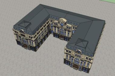 Sketchup酒店模型|多层酒店,群楼,欧式,古典风格-BIM建筑网