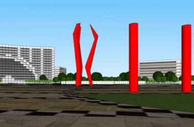 Sketchup景观模型|广场景观，现代风格，酒店办公，入口，城市小品-BIM建筑网