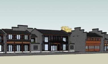 Sketchup商业模型|多层商业街，古建，中式风格-BIM建筑网