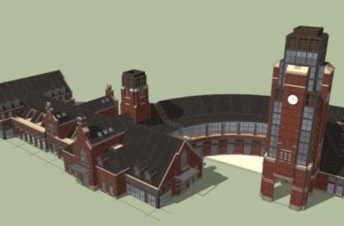 Sketchup商业模型|多层商业，会所入口，英式，古典风格-BIM建筑网