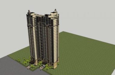 Sketchup住宅模型|高层住宅楼,新古典风格,居住建筑-BIM建筑网