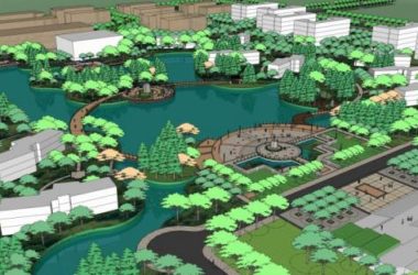 Sketchup景观模型|大学规划及景观，现代风格，教育建筑-BIM建筑网