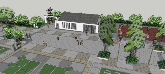 Sketchup小品模型|公共厕所,中式风格 Sketchup小品模型|公共厕所,中式风格