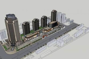 Sketchup综合体模型|高层商业综合体，办公，住宅，新古典风格-BIM建筑网