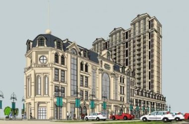 Sketchup住宅模型|高层住宅,底层商业,法式古典风格,商住一体,居住建筑-BIM建筑网