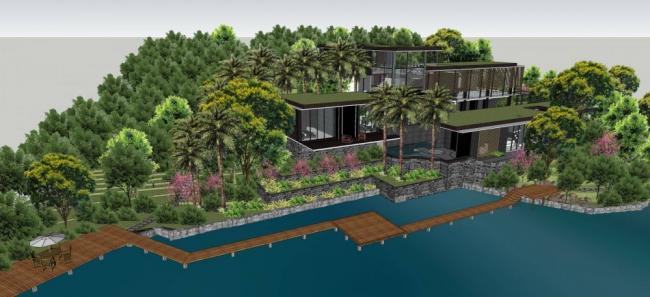 Sketchup景观模型|别墅带景观,新中式风格 Sketchup景观模型|别墅带景观,新中式风格