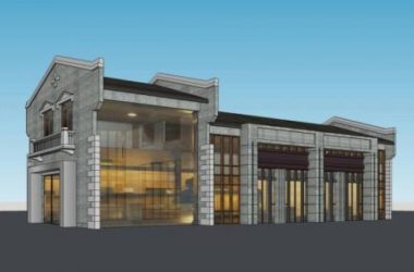 Sketchup商业模型|多层小商业楼，中式风格-BIM建筑网