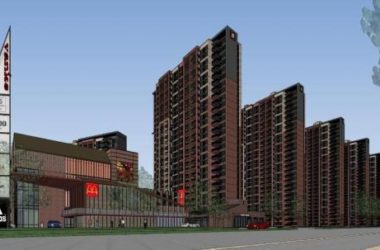 Sketchup住宅模型|上海闵行万科城，居住建筑，高层住宅，底层商业-BIM建筑网