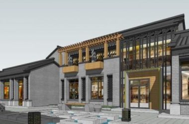 Sketchup商业模型|多层商业街，新中式风格-BIM建筑网