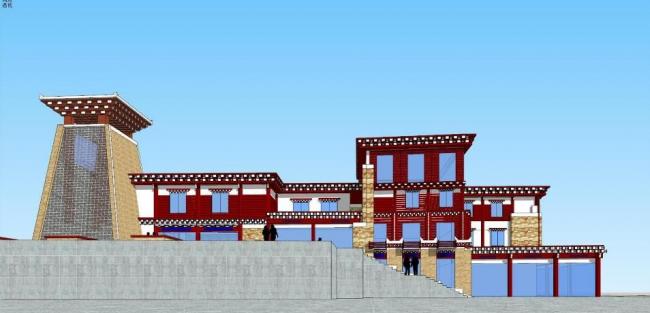 Sketchup商业模型|多层藏式碉楼,少数民族 Sketchup商业模型|多层藏式碉楼,少数民族