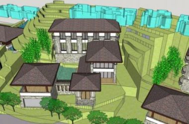 Sketchup酒店模型|唐风度假山庄,多层酒店,中式风格-BIM建筑网