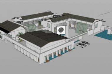 Sketchup酒店模型|多层会议中心,酒店办公,中式风格-BIM建筑网