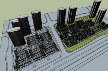 Sketchup住宅模型|高层住宅小区，现代风格，居住建筑-BIM建筑网