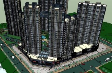 Sketchup综合体模型|高层住宅,办公楼,底层商业,现代风格-BIM建筑网