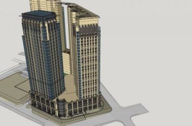 Sketchup综合体模型|商业综合体,高层办公,商业裙房,新古典风格-BIM建筑网