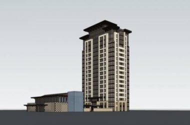 Sketchup住宅模型|高层住宅楼，中式会所，居住建筑-BIM建筑网