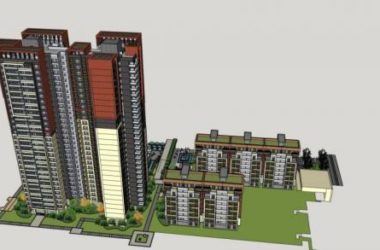Sketchup住宅模型|高层住宅小区，居住建筑，现代风格-BIM建筑网