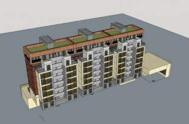 Sketchup住宅模型|小高层商业住宅楼，现代风格，居住建筑-BIM建筑网
