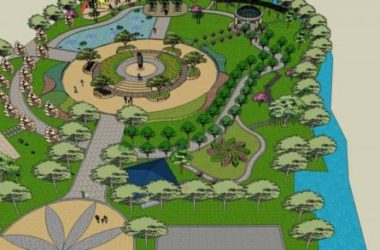 Sketchup景观模型|公园景观，树池，喷水池，现代风格-BIM建筑网